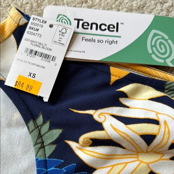 NEW Lands' End Women's Cotton Modal Sleeveless Tie Waist Maxi Dress - Picture 6 of 13